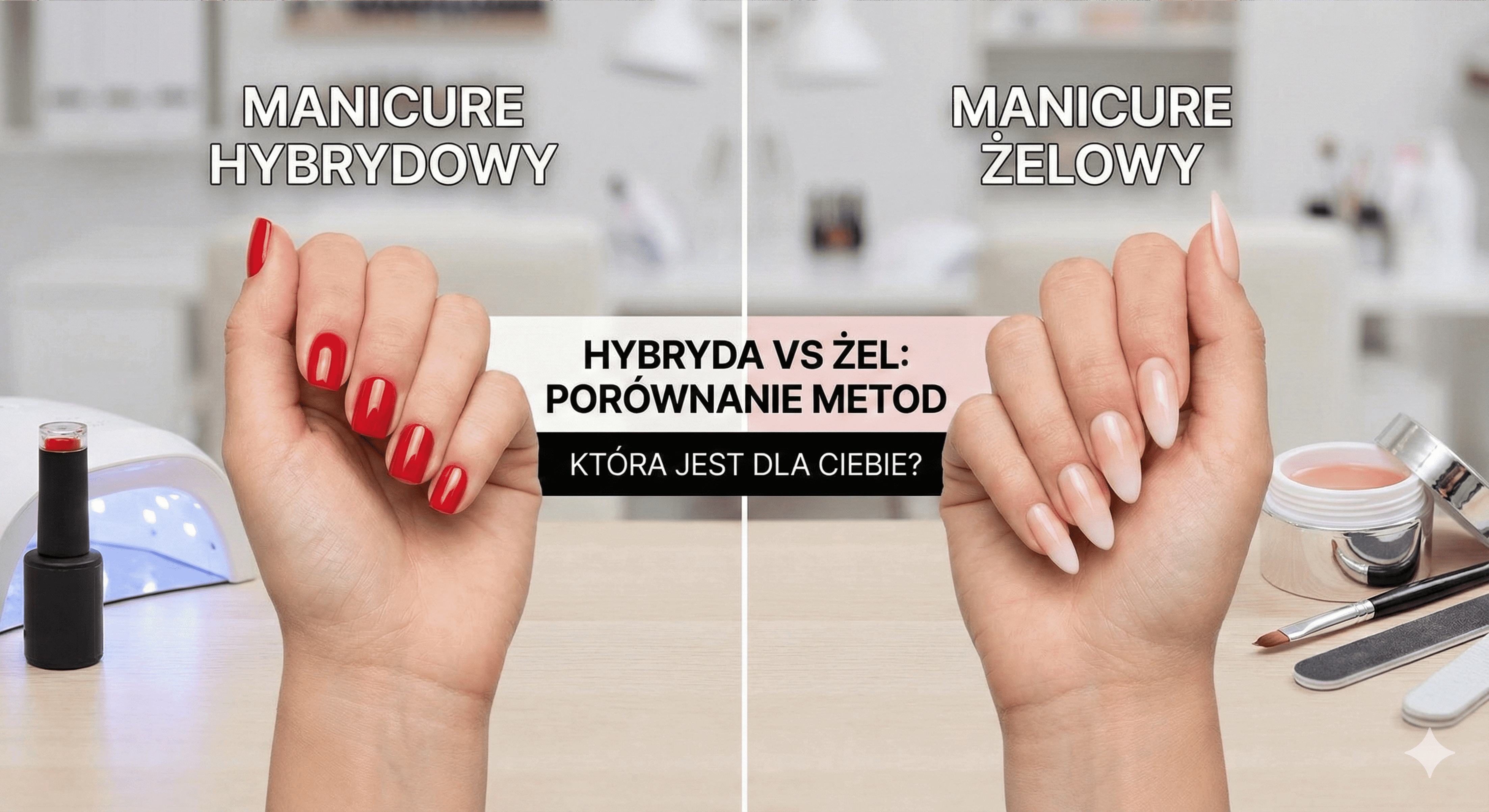 Manicure hybrydowy vs żelowy - porównanie metod stylizacji paznokci, salon Poznań